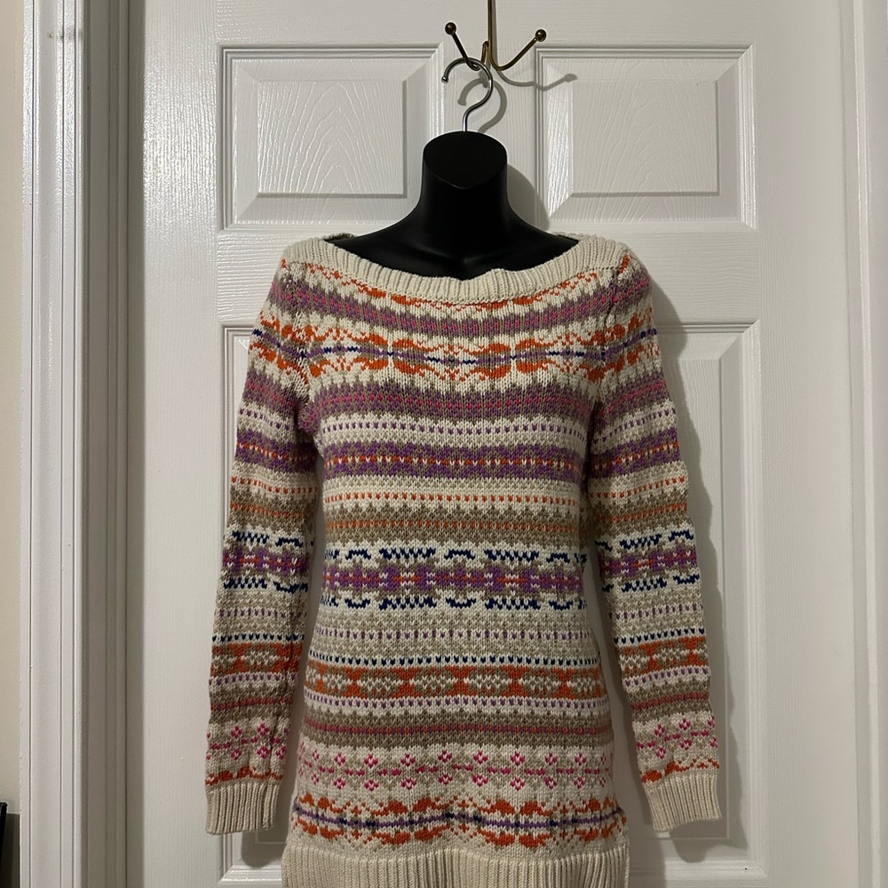 Ralph Lauren Cream Multicolor Knit Sweater